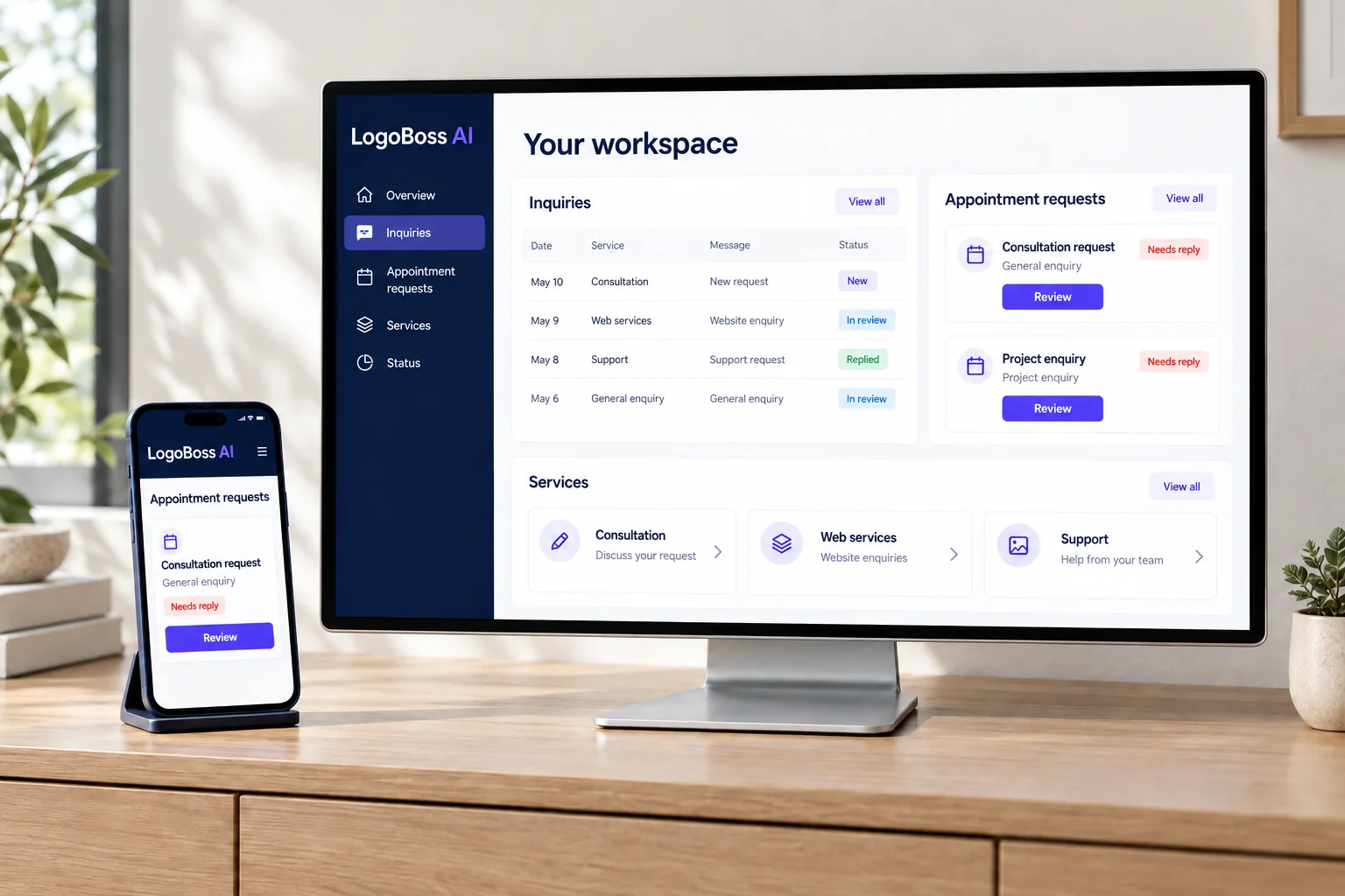 Realistisches Gestaltungsbeispiel für · Company OS Start